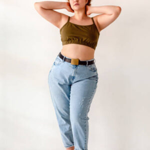 Studio shot of young red hair woman
